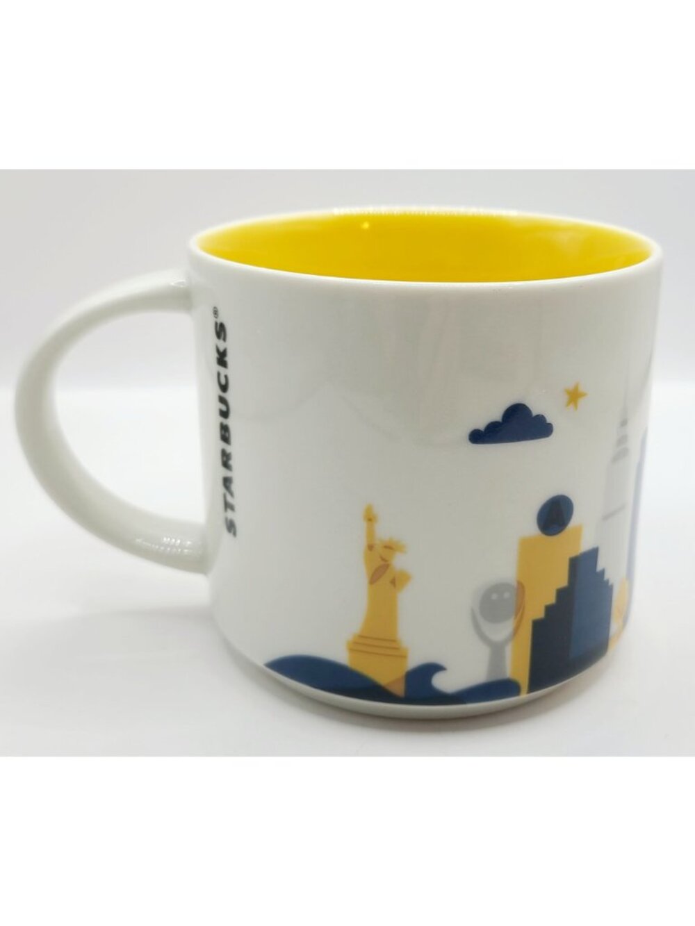 Starbucks New York "You Are Here" Collection Ceramic Mug 14oz Yellow Interior - Picture 4 of 8